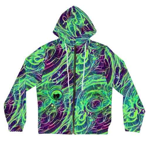 Synthwave Canopy on a Women's Full-Zip Hoodie