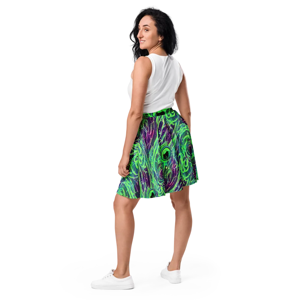 Synthwave Canopy on Skater Skirt — Back