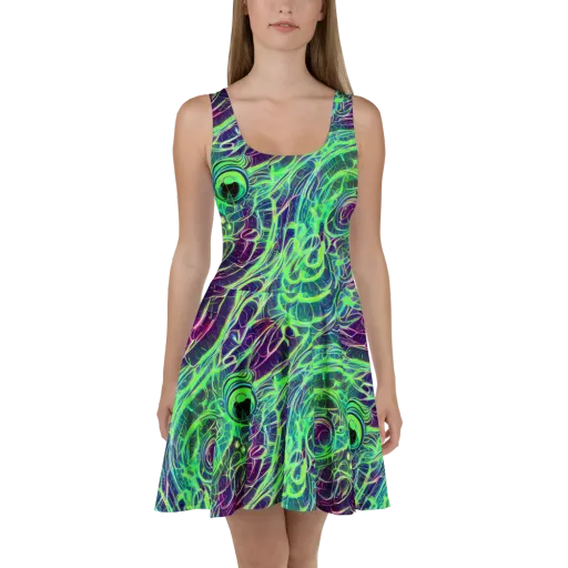 Synthwave Canopy on a Skater Dress