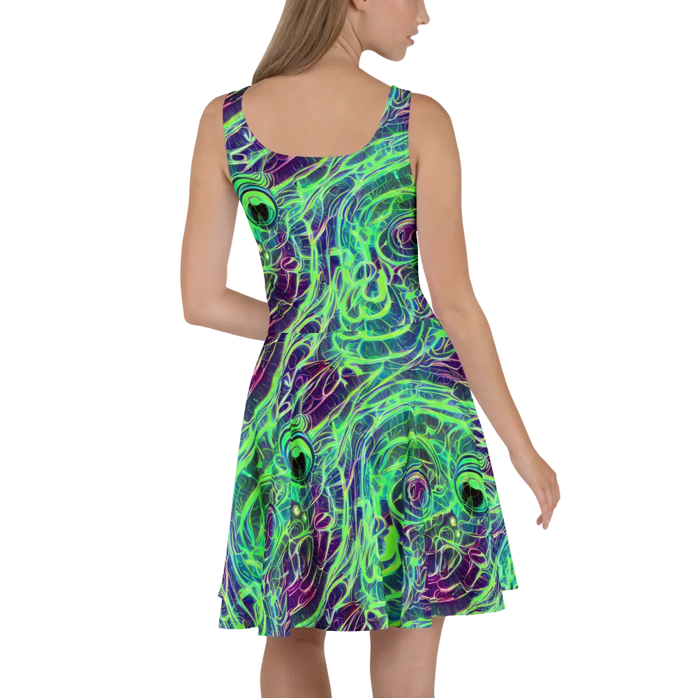 Synthwave Canopy on Skater Dress — Back