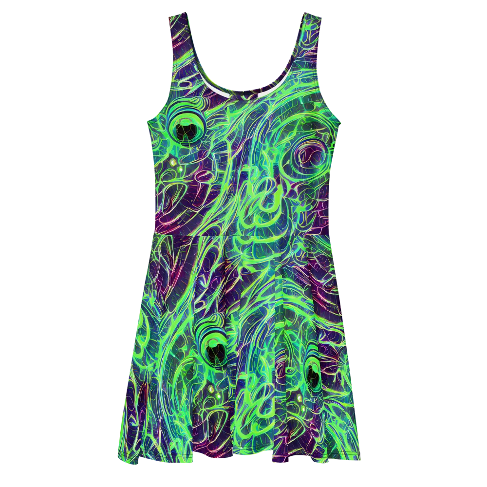 Synthwave Canopy on Skater Dress — Front