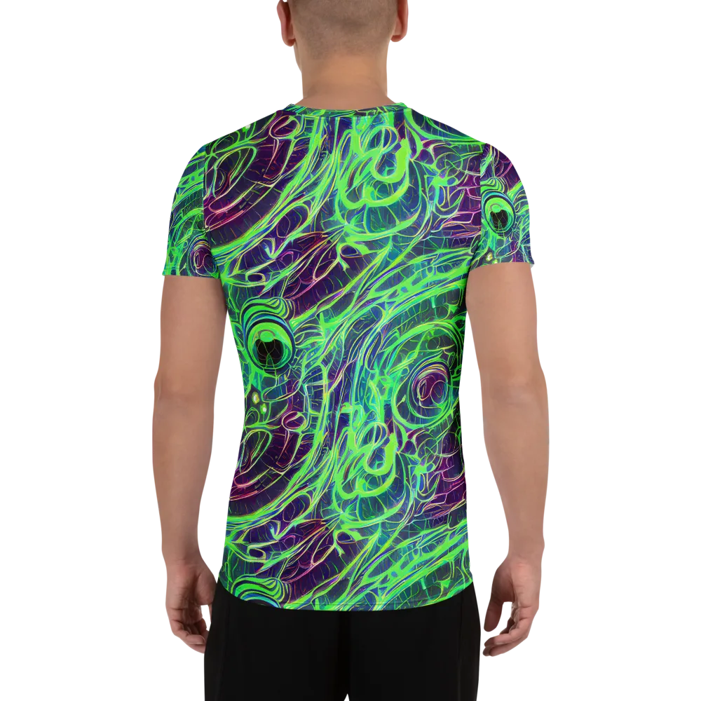 Synthwave Canopy on Men's Athletic T-Shirt — Back