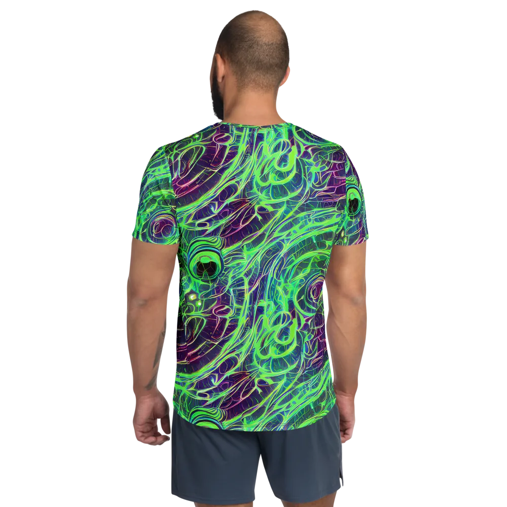 Synthwave Canopy on Men's Athletic T-Shirt — Back