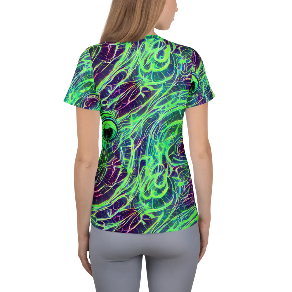 Synthwave Canopy on Women's Athletic T-Shirt — Back