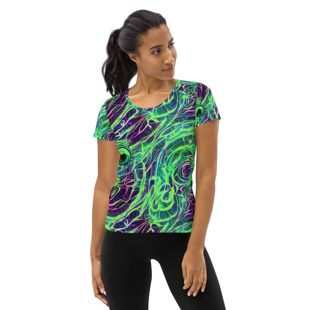 Synthwave Canopy on Women's Athletic T-Shirt — Front