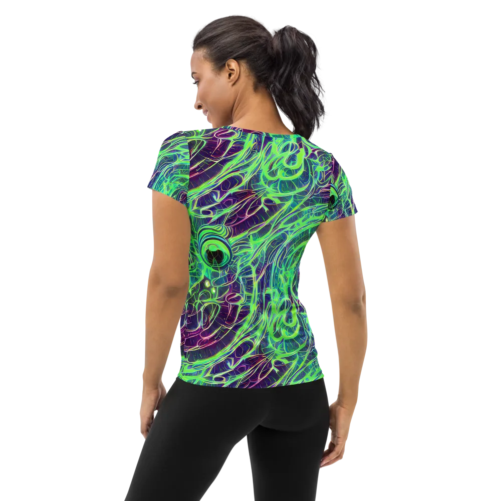 Synthwave Canopy on Women's Athletic T-Shirt — Back