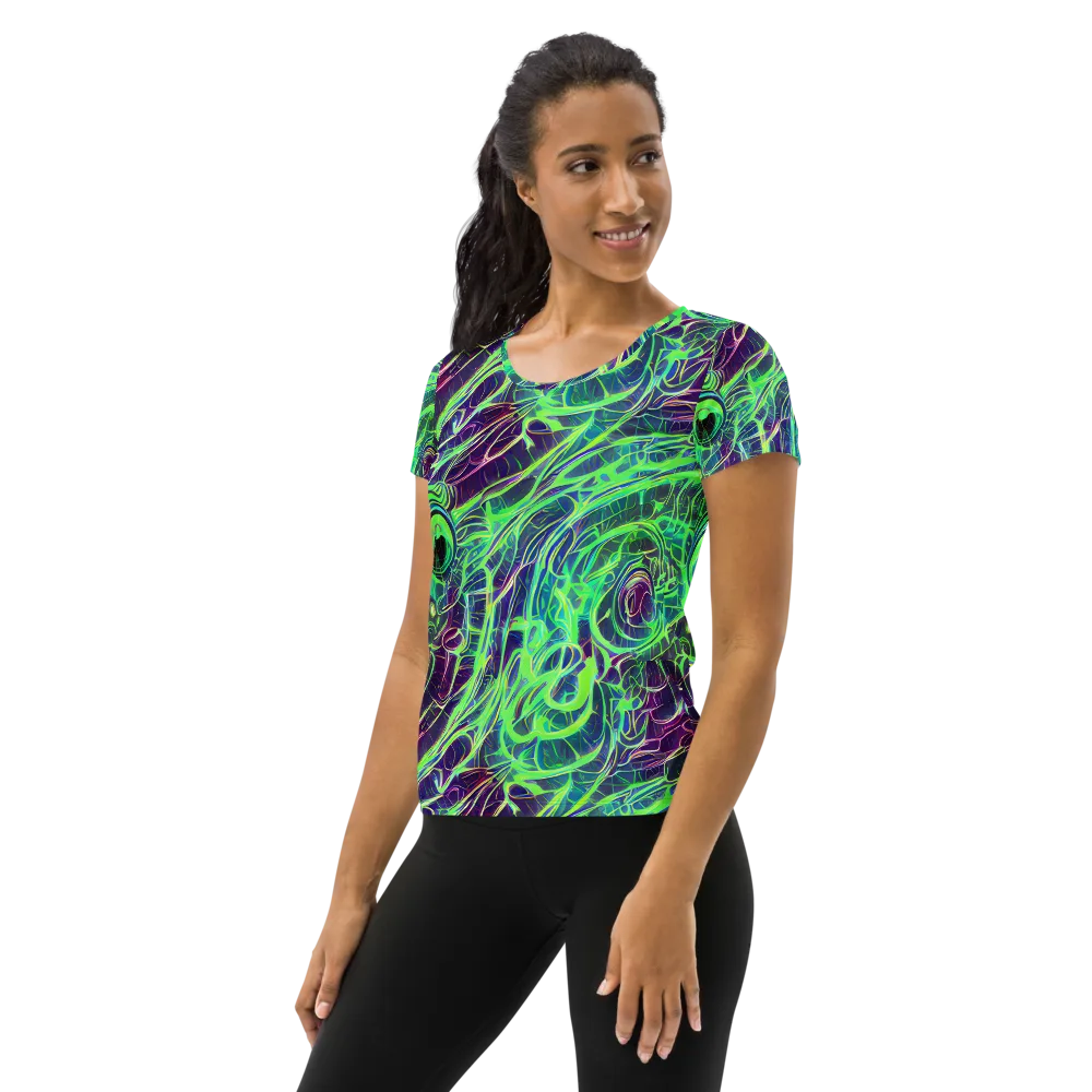 Synthwave Canopy on Women's Athletic T-Shirt — Left