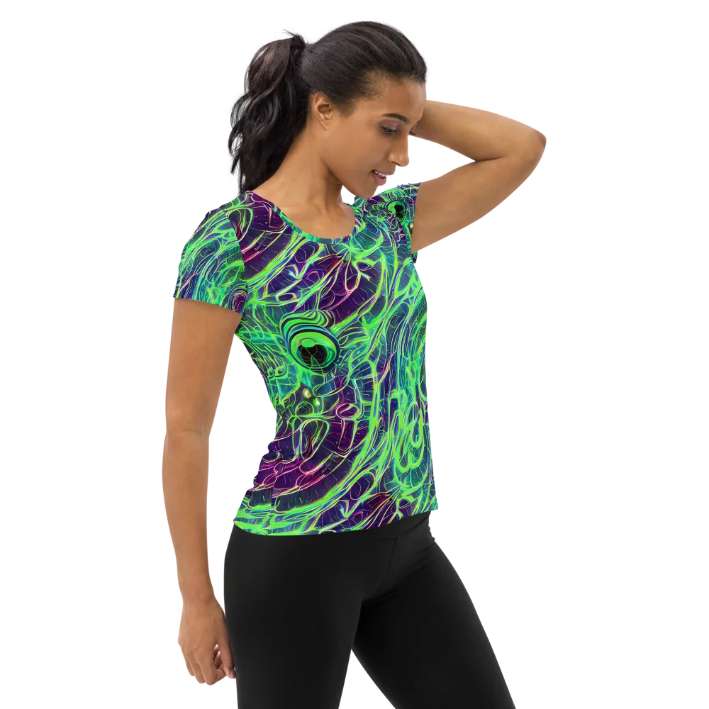Synthwave Canopy on Women's Athletic T-Shirt — Right
