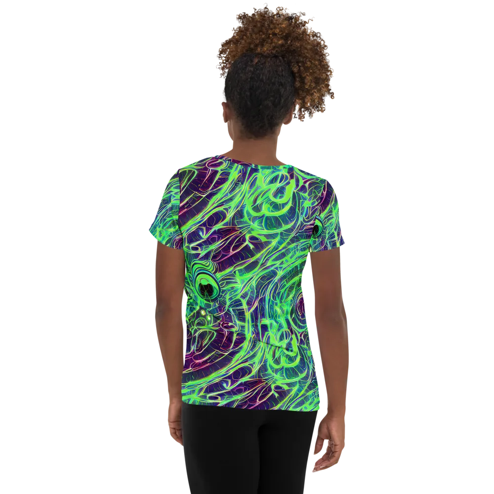 Synthwave Canopy on Women's Athletic T-Shirt — Back