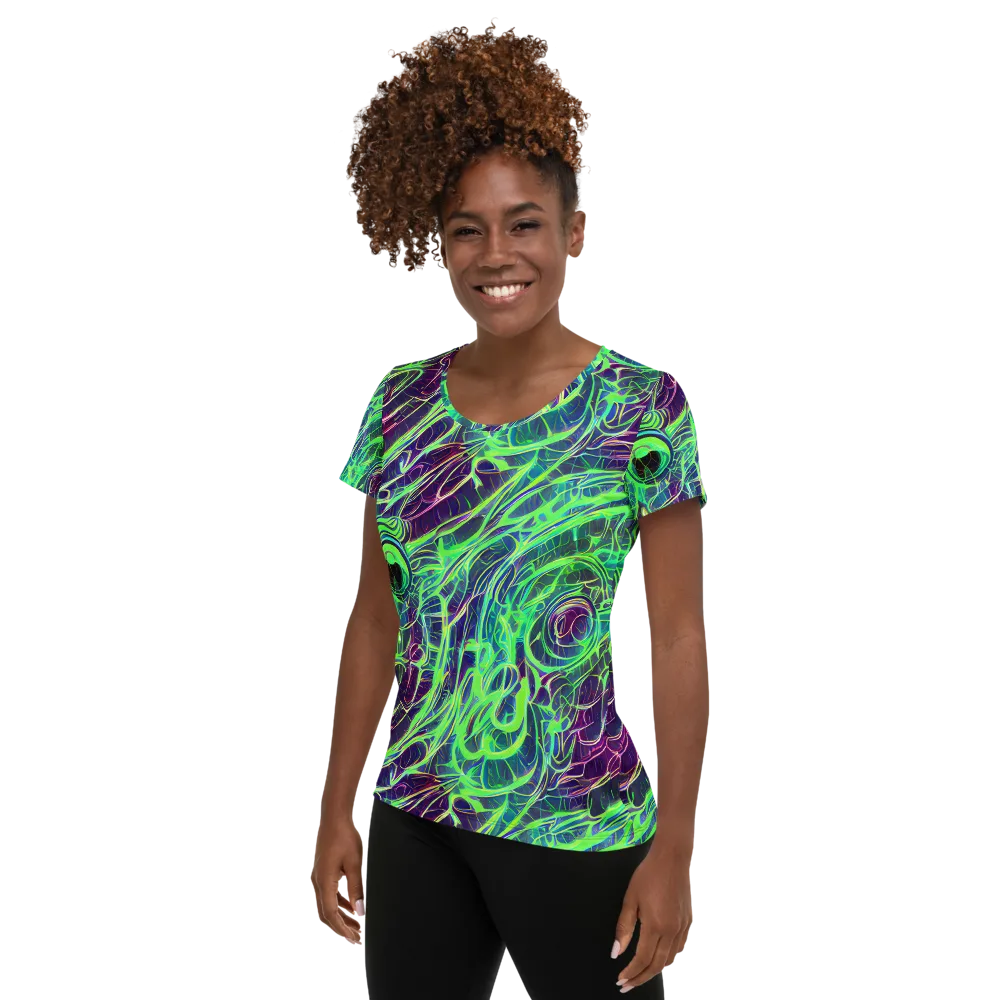 Synthwave Canopy on Women's Athletic T-Shirt — Left