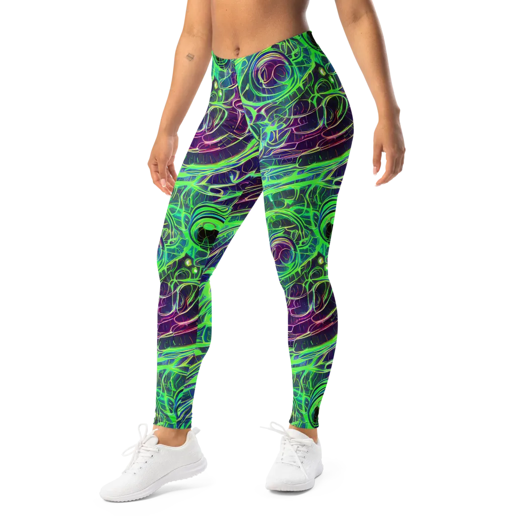 Synthwave Canopy on Leggings — Left Front