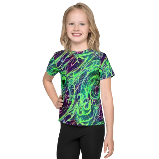 Synthwave Canopy on a Kids Crew Neck T-Shirt
