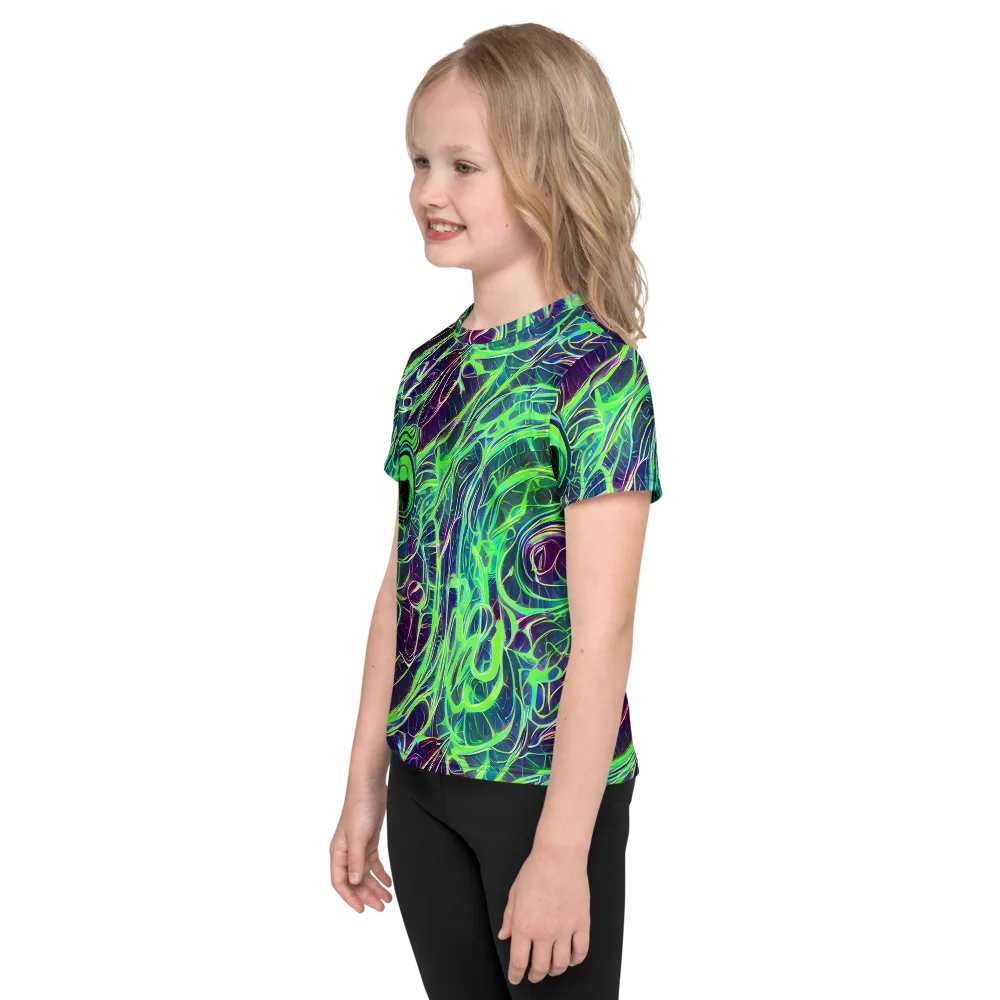 Synthwave Canopy on Kids Crew Neck T-Shirt — Left
