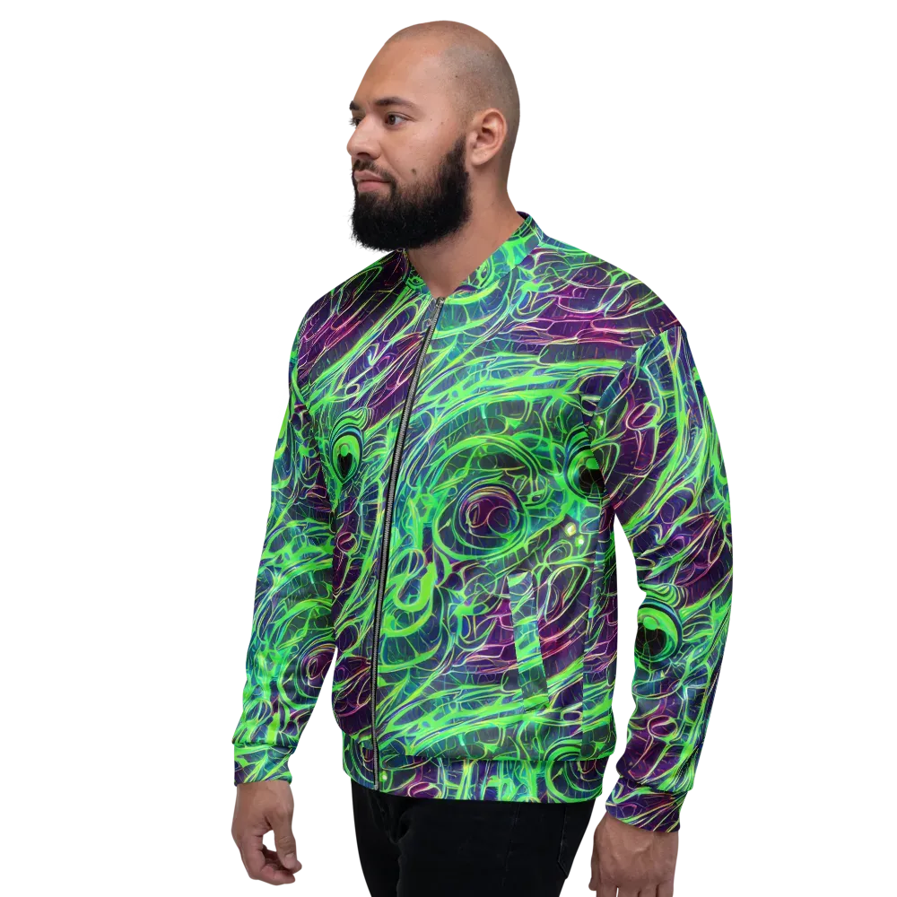 Synthwave Canopy on Bomber Jacket — Left