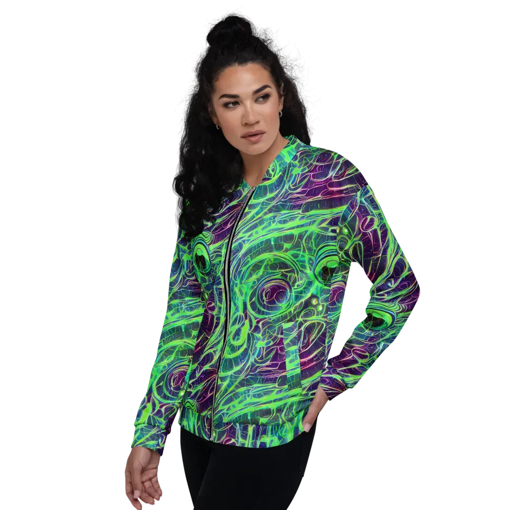 Synthwave Canopy on Bomber Jacket — Left