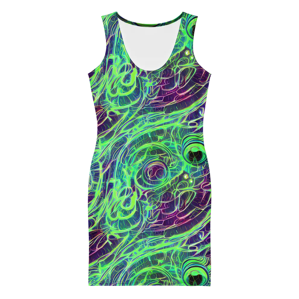 Synthwave Canopy on Bodycon Dress — Front