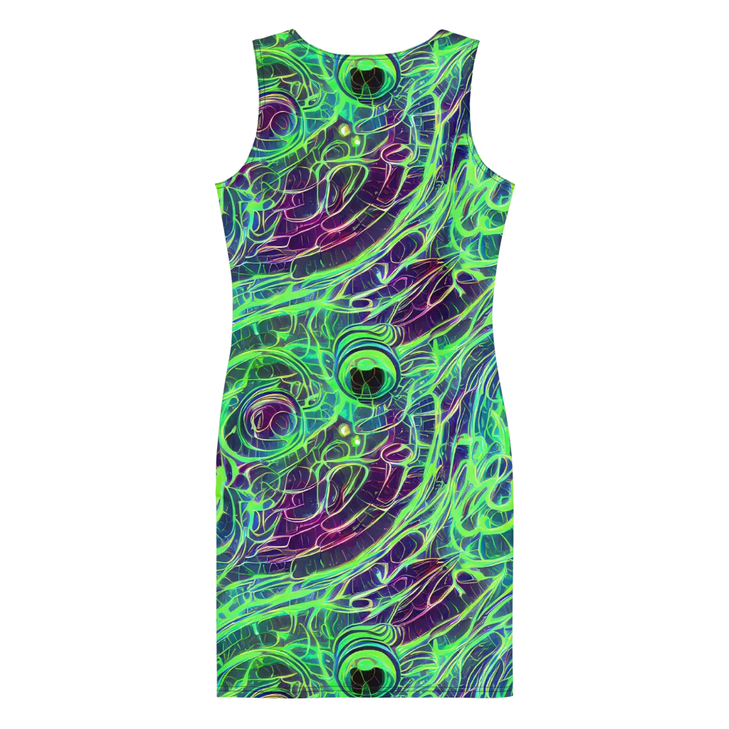 Synthwave Canopy on Bodycon Dress — Back