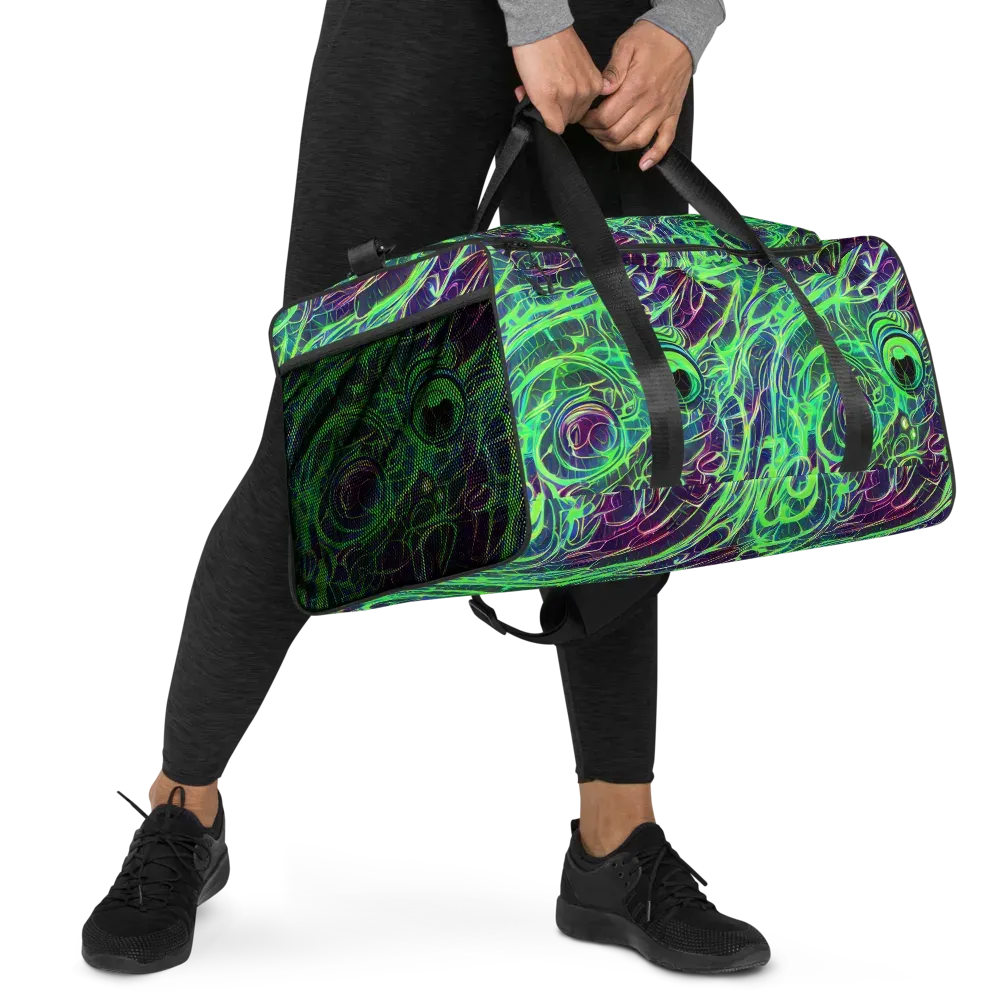 Synthwave Canopy on Duffle Bag — Right Front