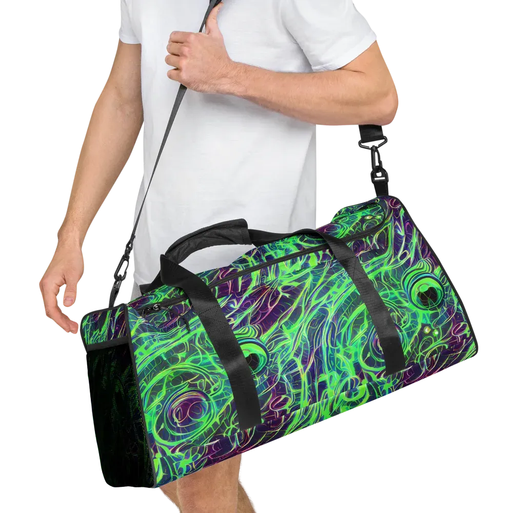 Synthwave Canopy on Duffle Bag — Right Front