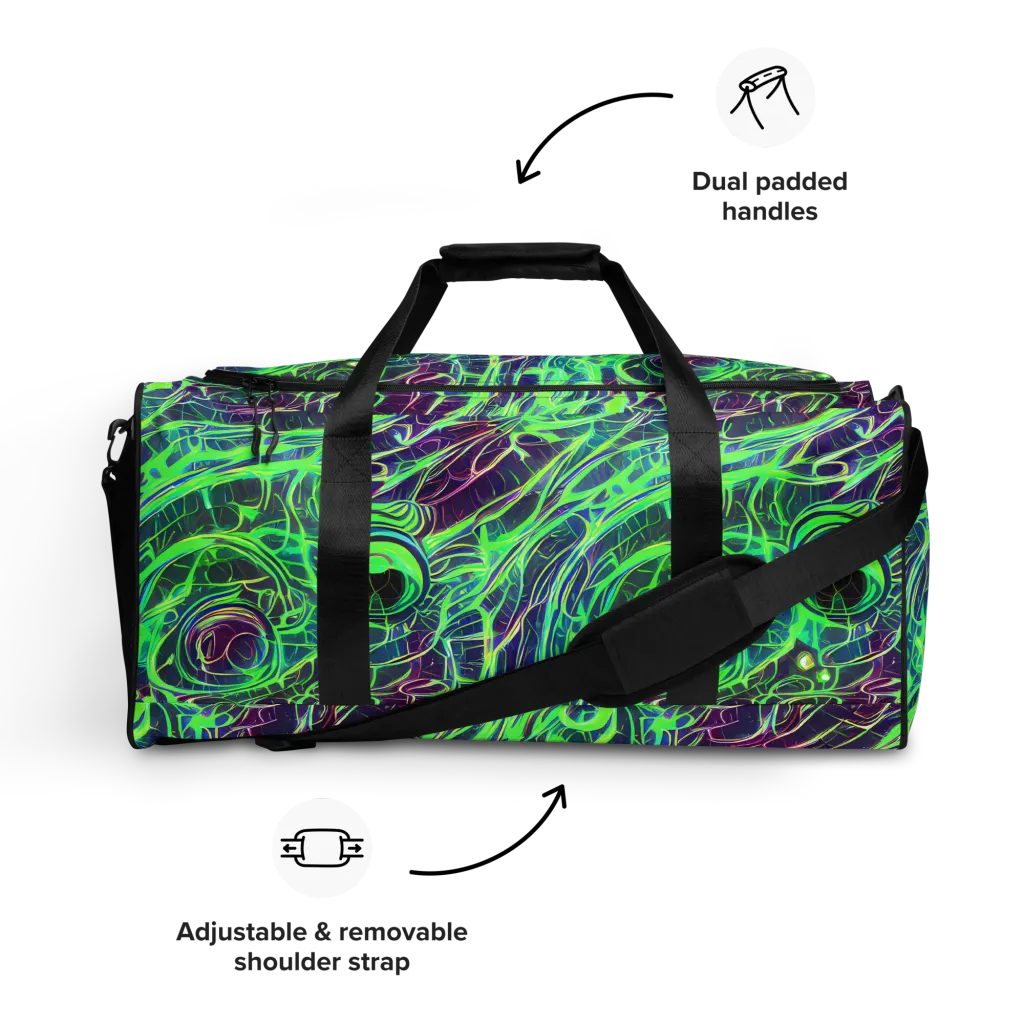 Synthwave Canopy on Duffle Bag — Front