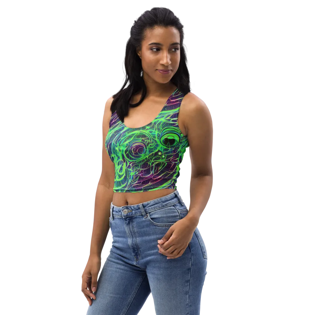 Synthwave Canopy on Crop Top — Left Front