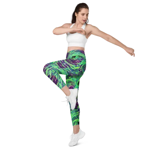 Synthwave Canopy on a Leggings with Pockets