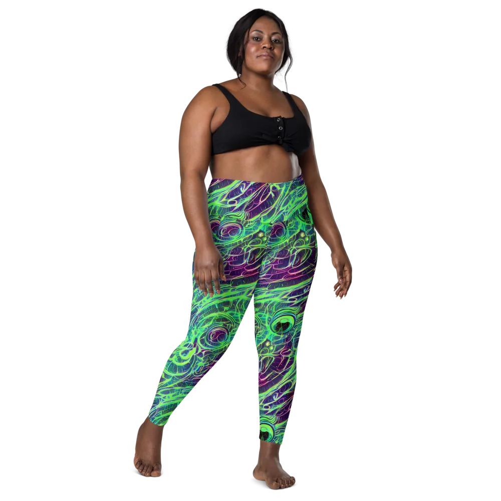 Synthwave Canopy on Leggings with Pockets — Front