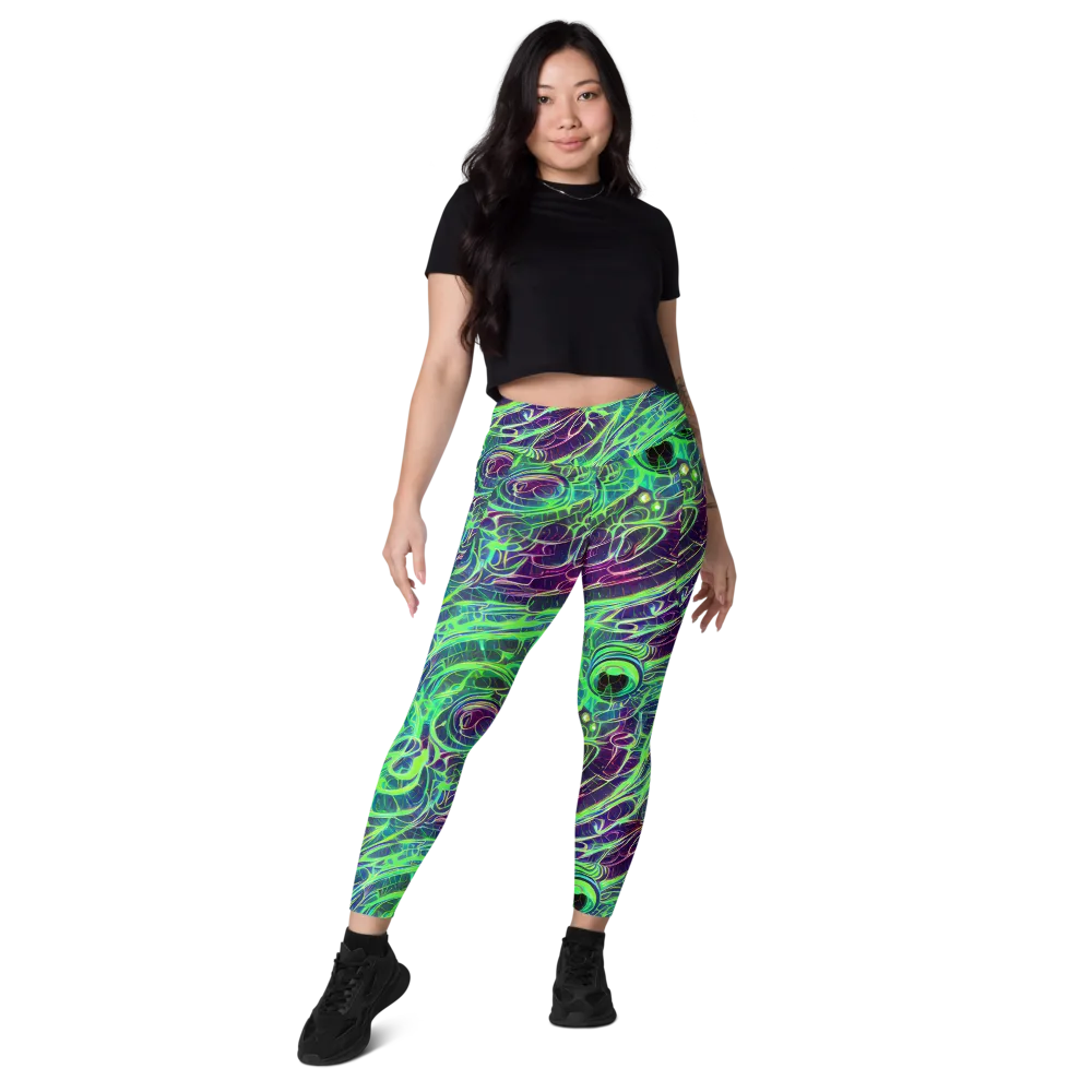 Synthwave Canopy on Leggings with Pockets — Front