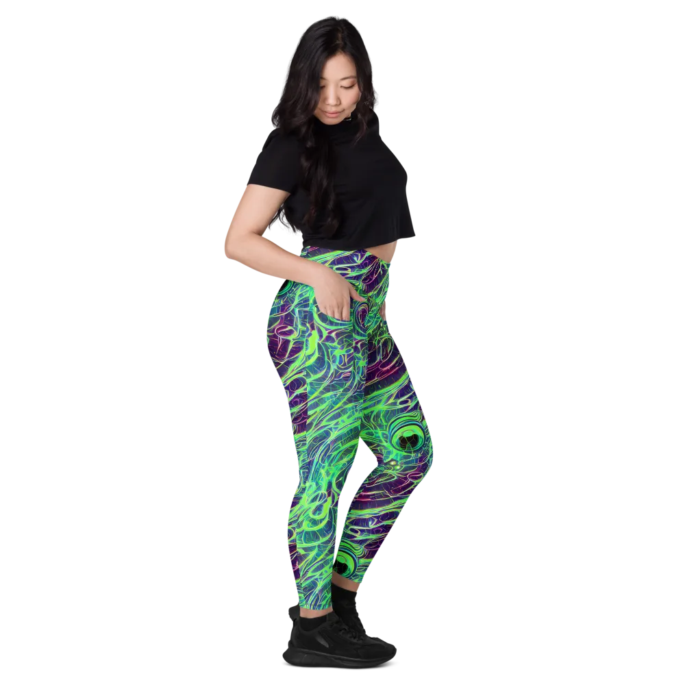 Synthwave Canopy on Leggings with Pockets — Right