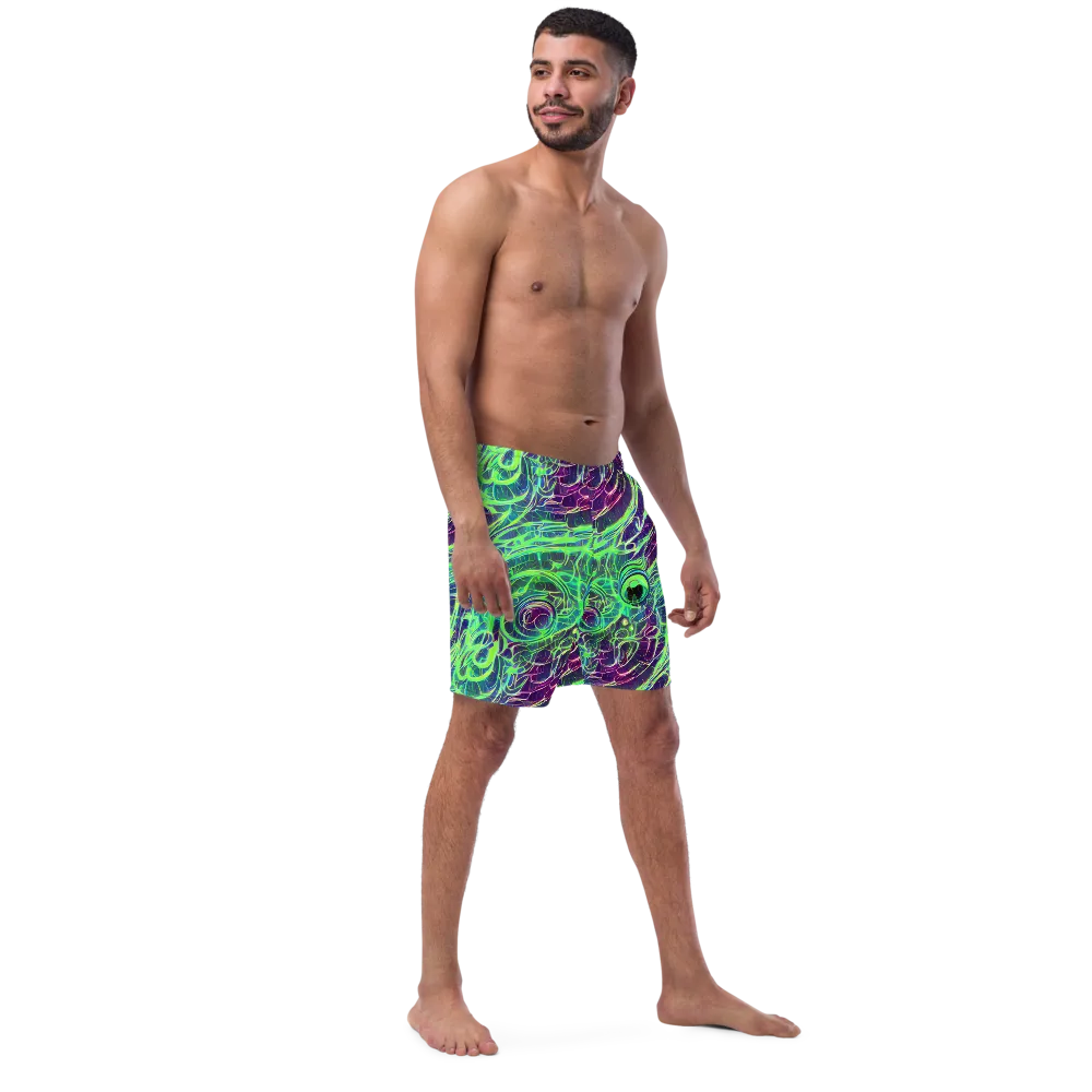 Synthwave Canopy on Swim Trunks — Right Front