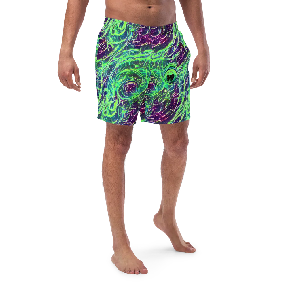 Synthwave Canopy on Swim Trunks — Front