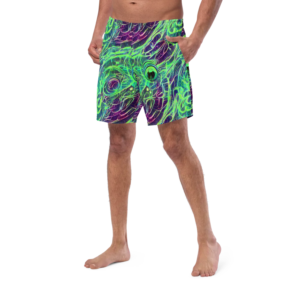 Synthwave Canopy on Swim Trunks — Left Front