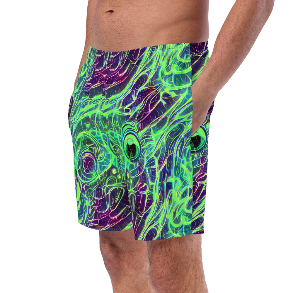 Synthwave Canopy on Swim Trunks — Left Front