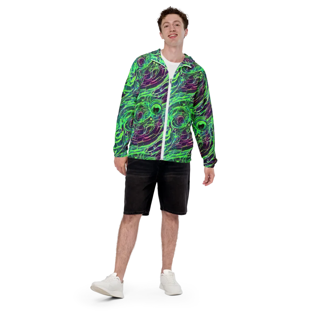 Synthwave Canopy on Men's Windbreaker — Front