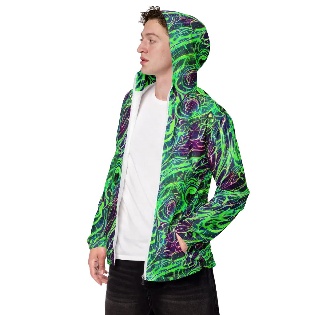 Synthwave Canopy on Men's Windbreaker — Left Front