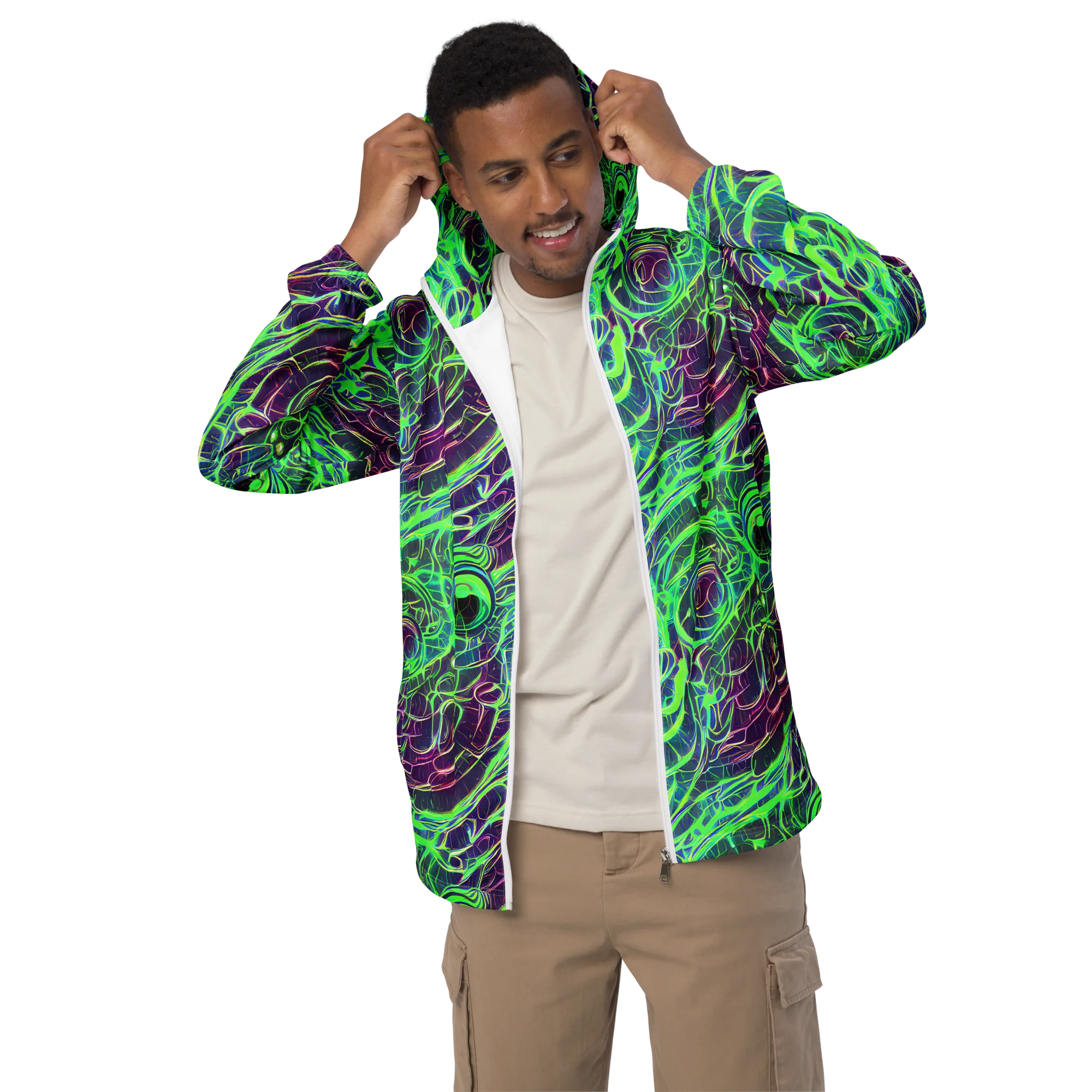 Synthwave Canopy on Men's Windbreaker — Front