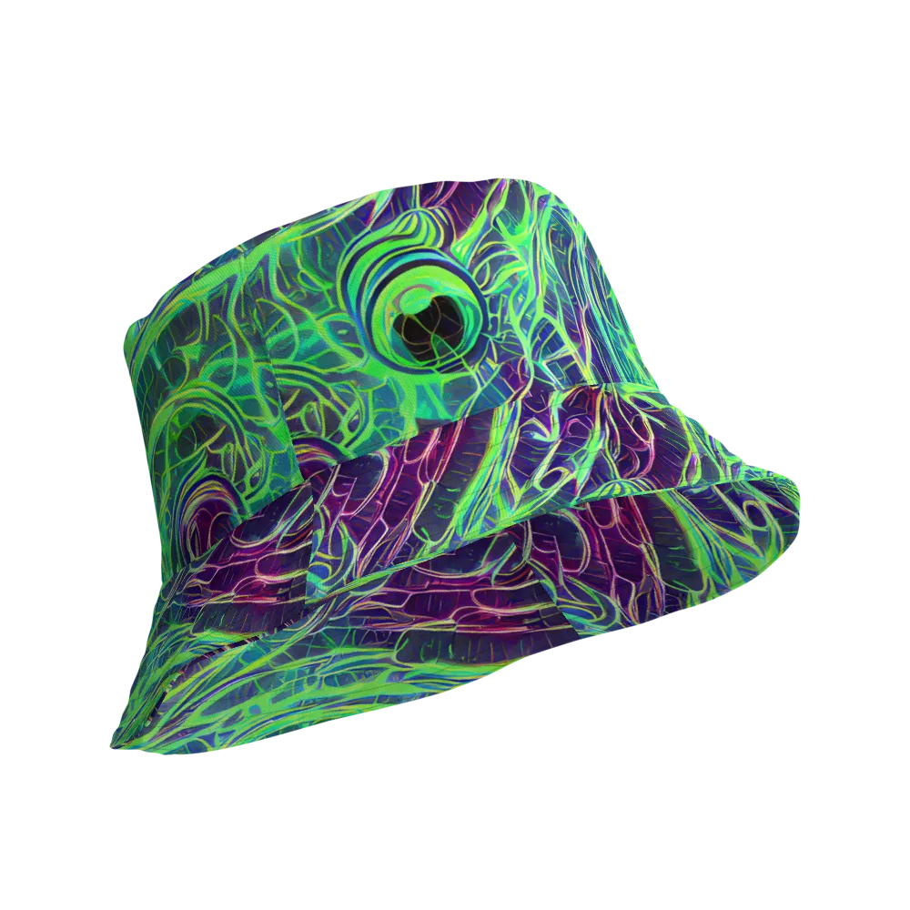 Synthwave Canopy on Reversible Bucket Hat — Product details Outside