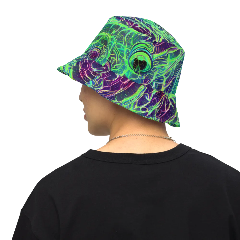 Synthwave Canopy on Reversible Bucket Hat — Back Inside