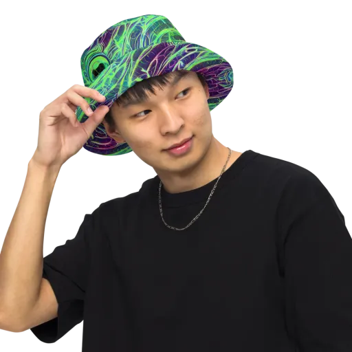 Synthwave Canopy on a Reversible Bucket Hat