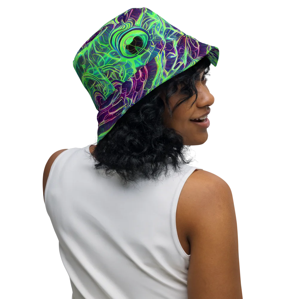 Synthwave Canopy on Reversible Bucket Hat — Right Outside