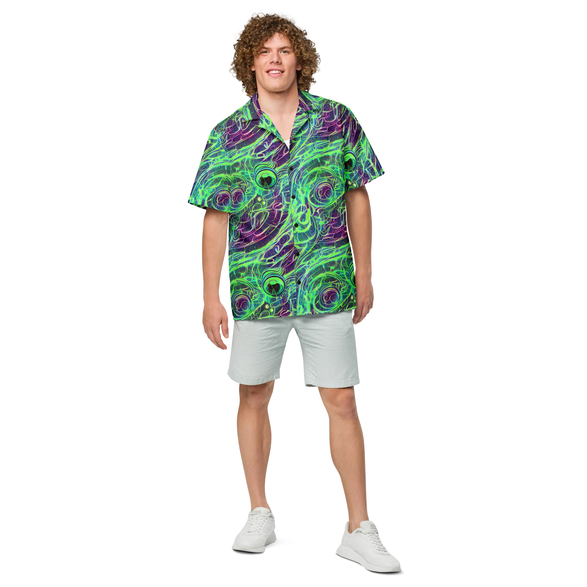 Synthwave Canopy on Button Shirt — Front