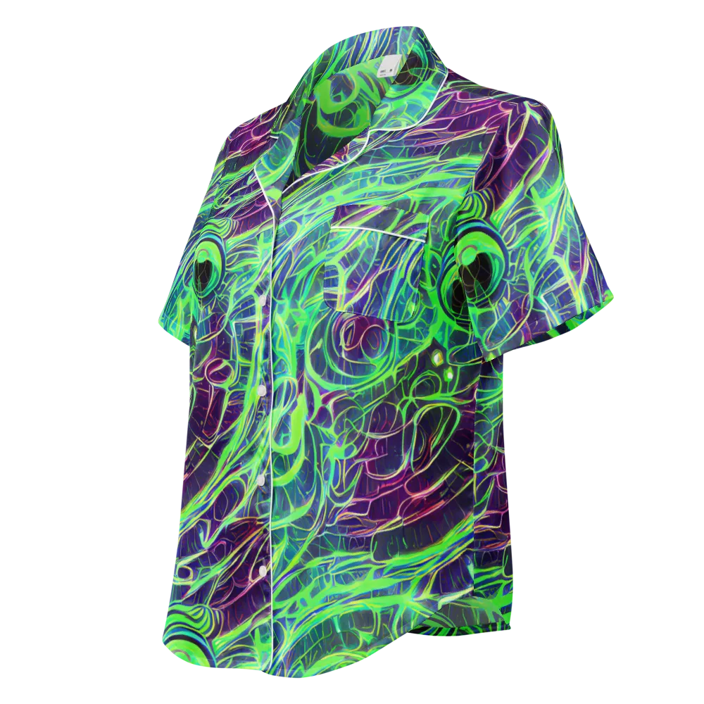 Synthwave Canopy on Women's Short Sleeve Pajama Top — Left Front