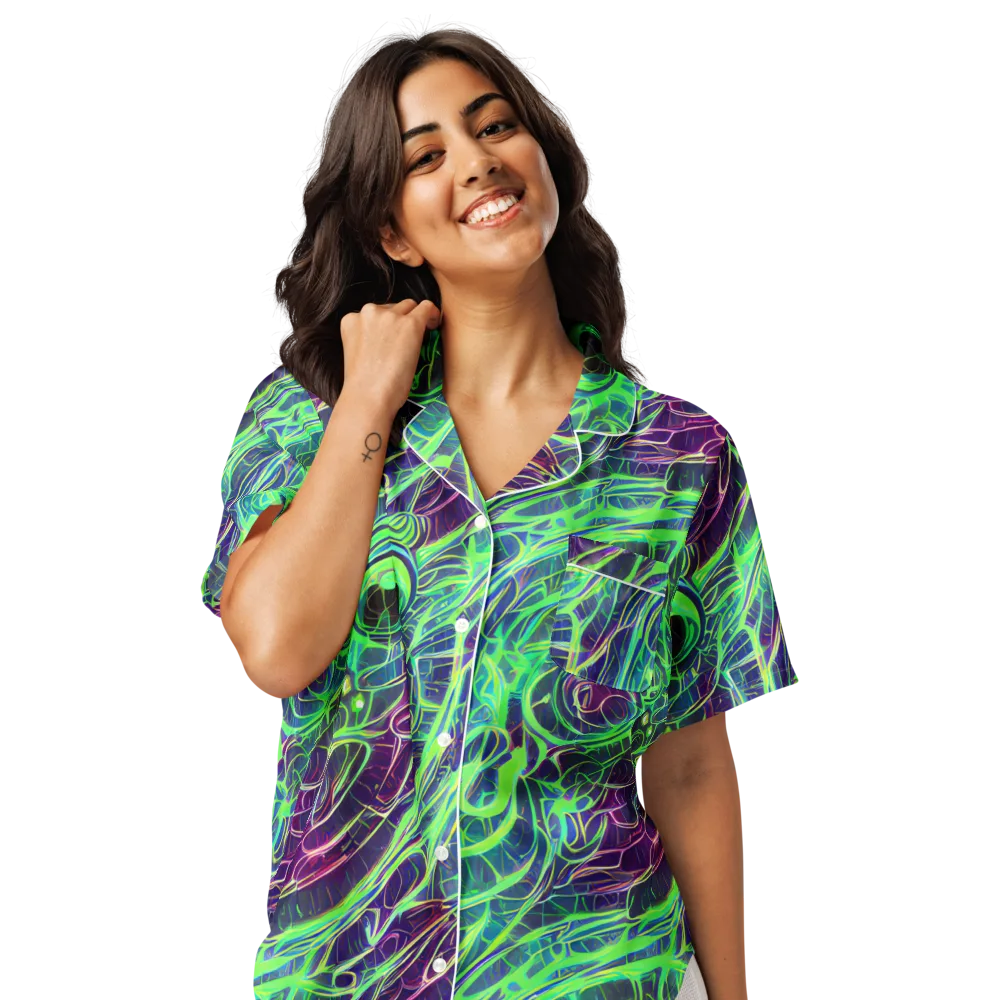 Synthwave Canopy on Women's Short Sleeve Pajama Top — Front