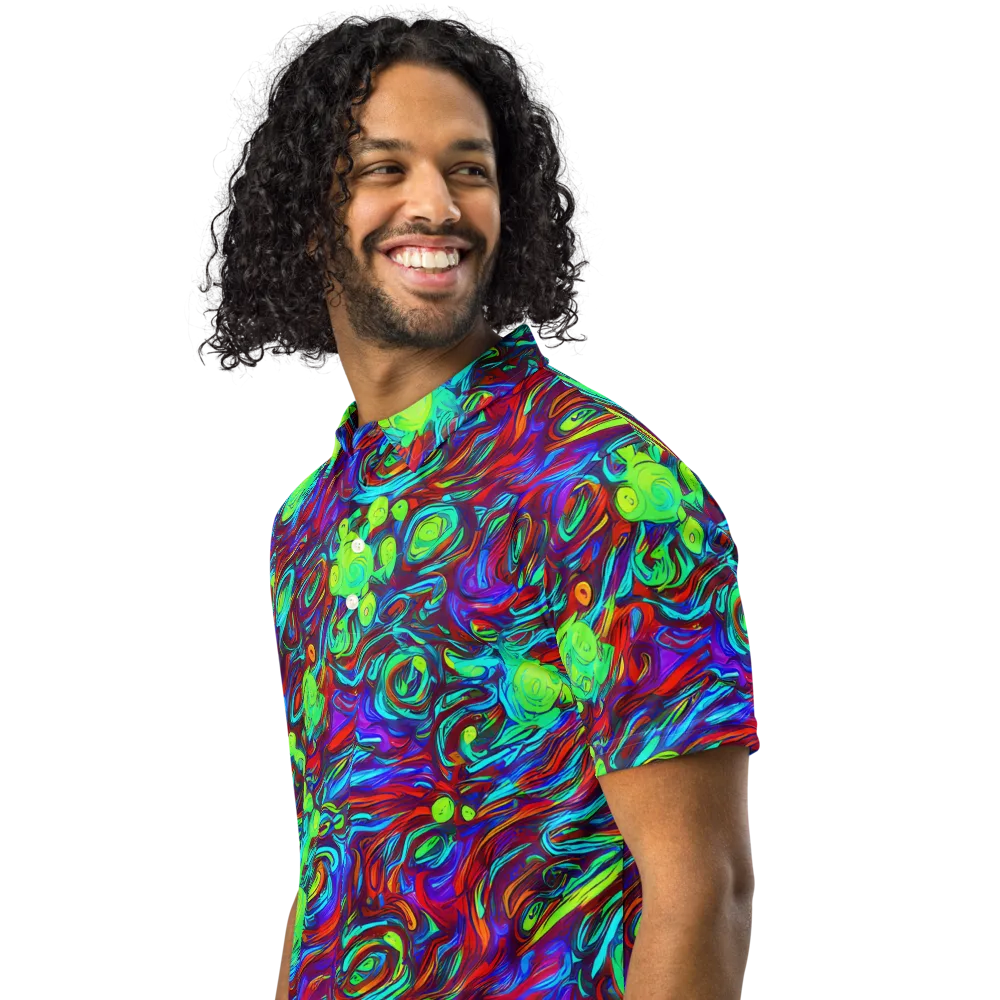 Limewave on Men's Slim Fit Polo Shirt — Left Front