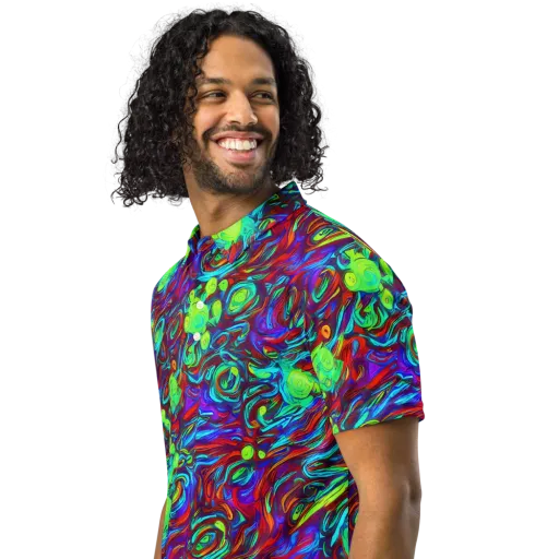 Limewave on a Men's Slim Fit Polo Shirt