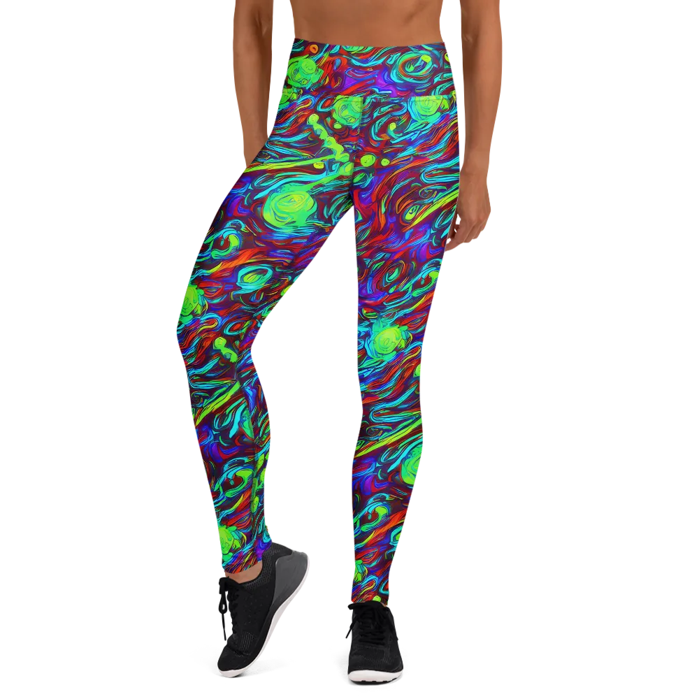 Limewave on Yoga Leggings — Front