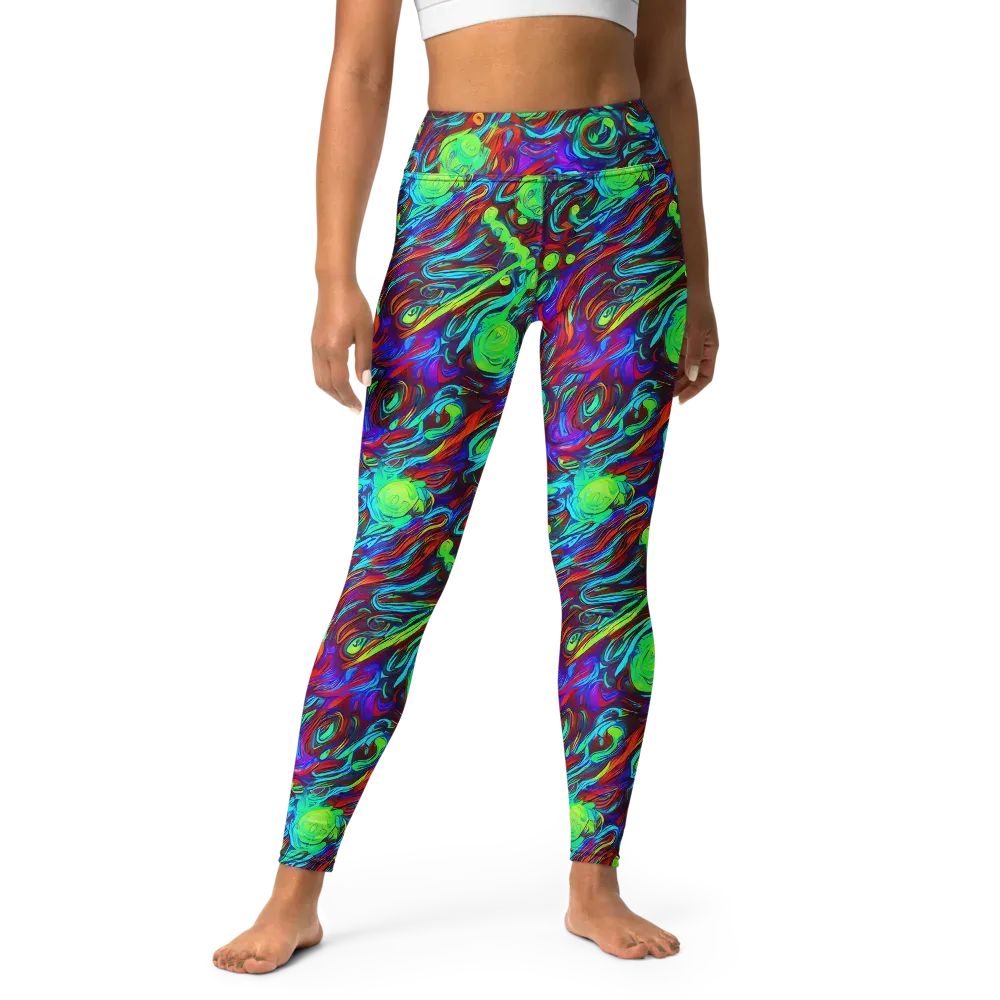Limewave on Yoga Leggings — Front
