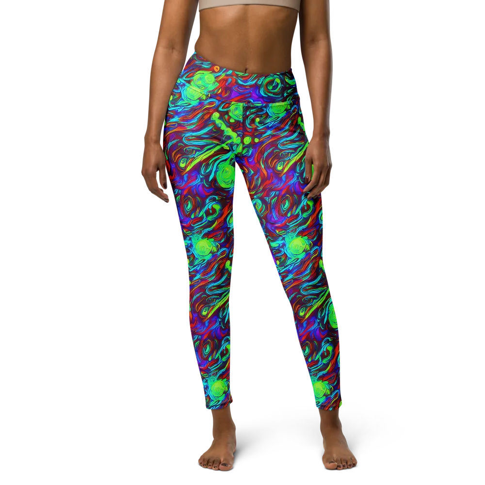 Limewave on Yoga Leggings — Front