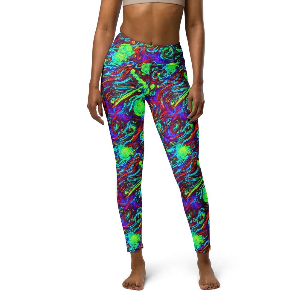 Limewave on Yoga Leggings — Front