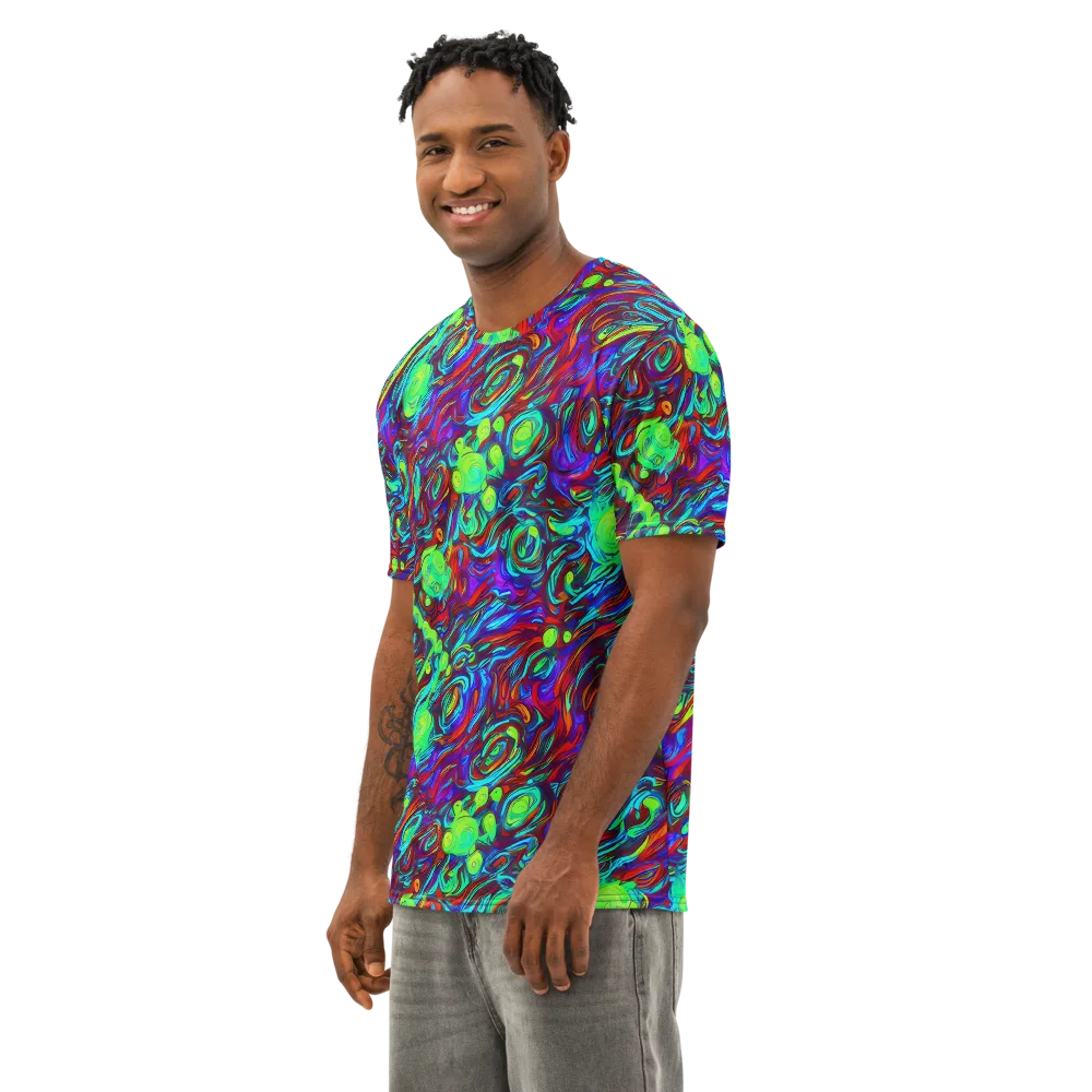Limewave on Men's Cotton Crew Neck T-Shirt — Left Front